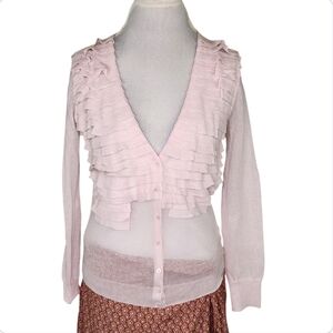 J. Crew Baby Pink Cotton Gauze Ballerina Pintuck Button Blouse Size Medium